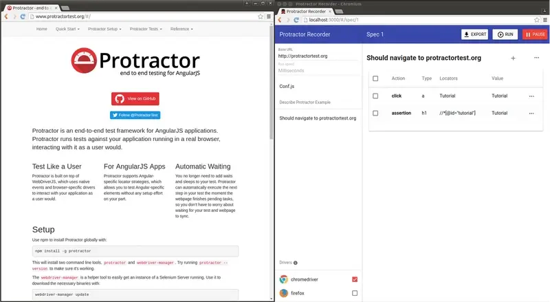 automated testing using e2e approach